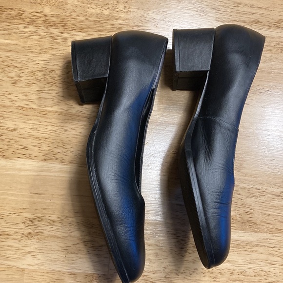 Vintage Mixed Blues black leather chunky heels - Picture 4 of 7
